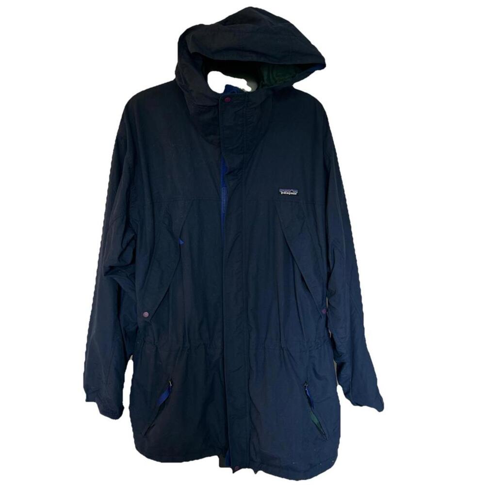 Patagonia Unisex Super Pluma Jacket Blue/Green Vintage XXL Rain Wind Hiking NICE